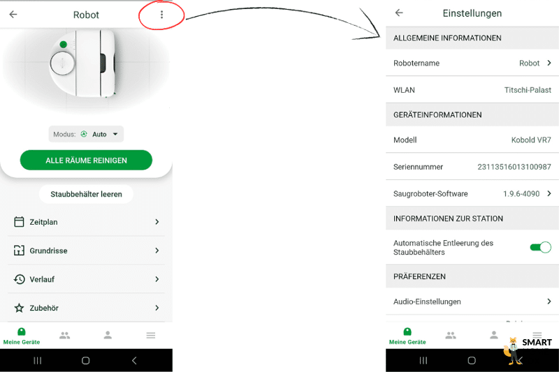 Die Startseite der MyKobold Handy-App ist zu sehen.